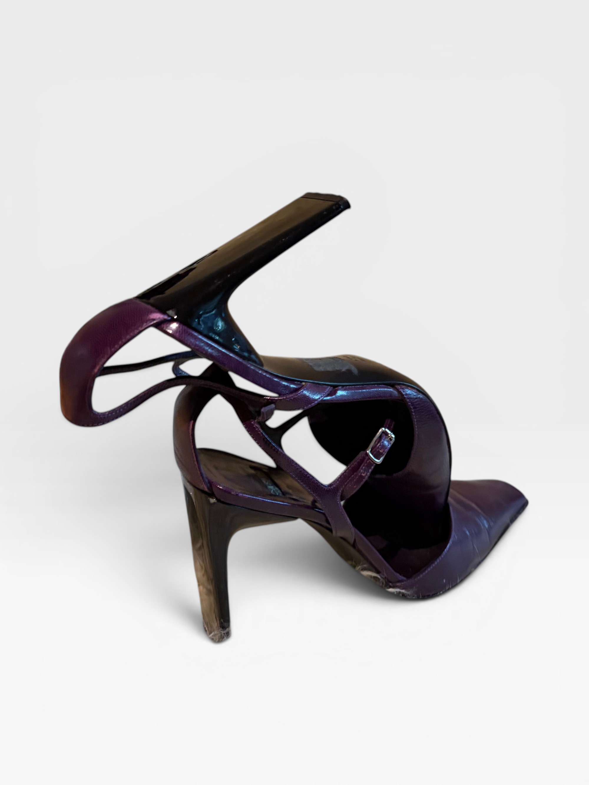 Dark Purple Strappy Heels