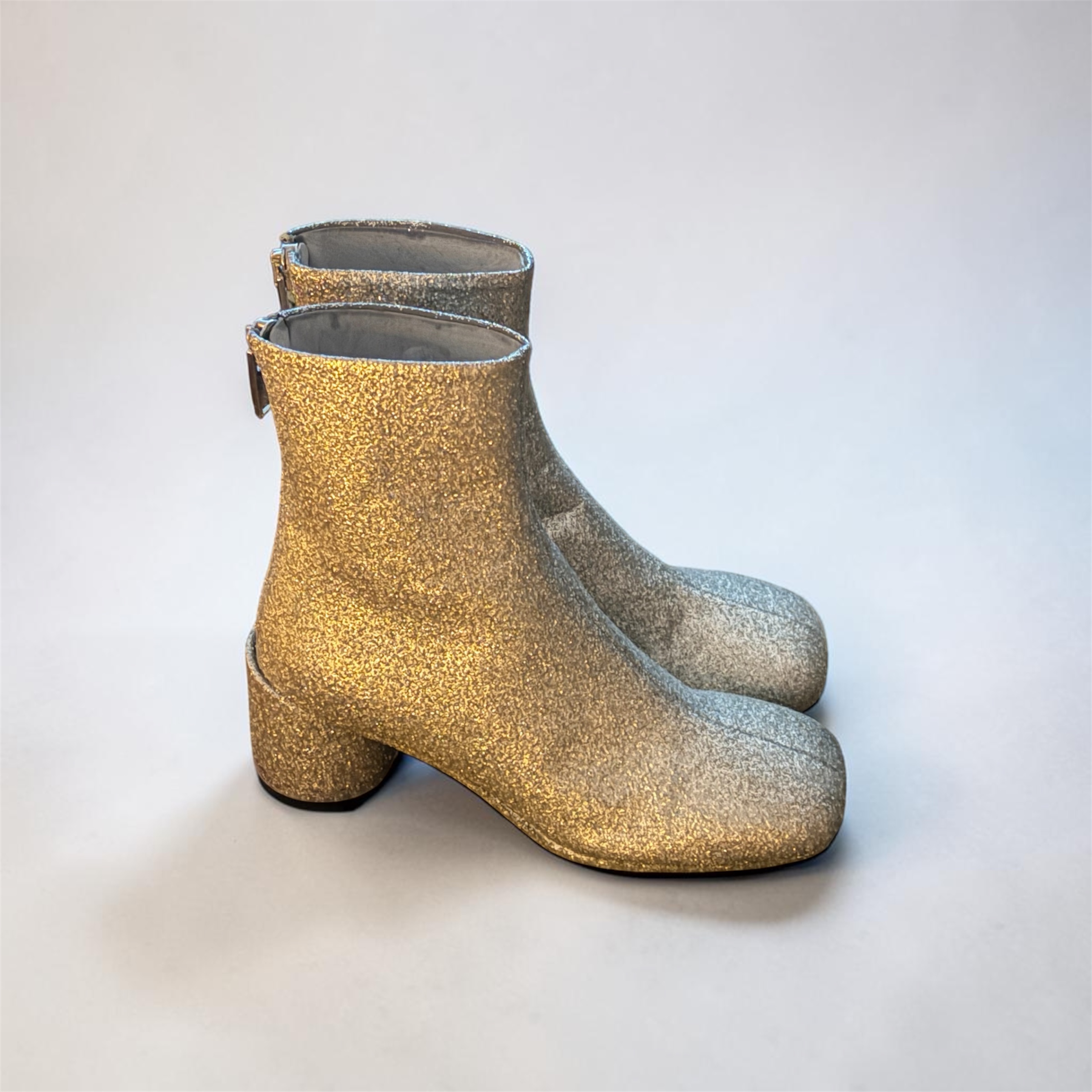 Silver Glitter Booties view 2